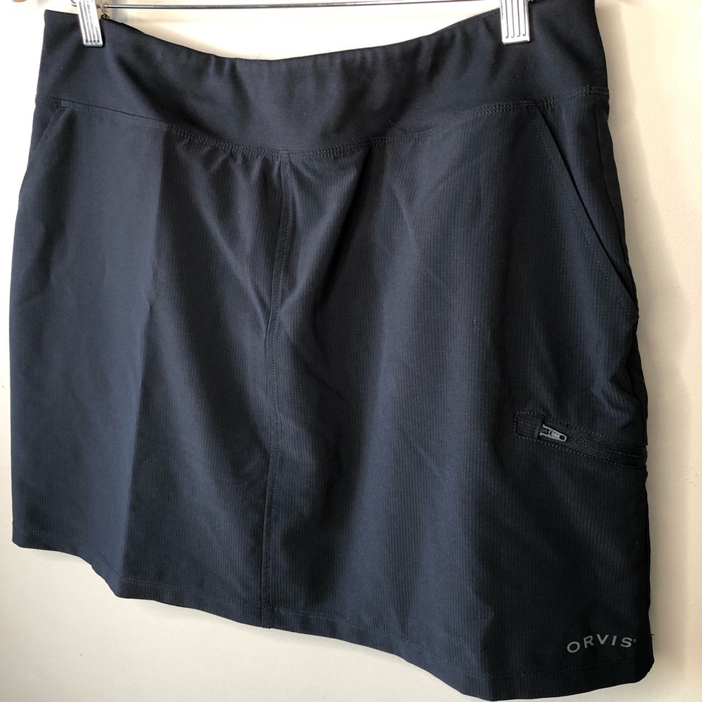 Orvis Women's Black Skort Golf Tennis Pickle Ball Shorts Skirt L